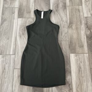 Alo Yoga Seamless Ribbed Green Dress Size Small Petite Racerback Pullover